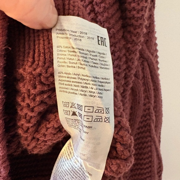 Noisy may Chunky Cable Knit Sweater in Berry - Picture 5 of 5